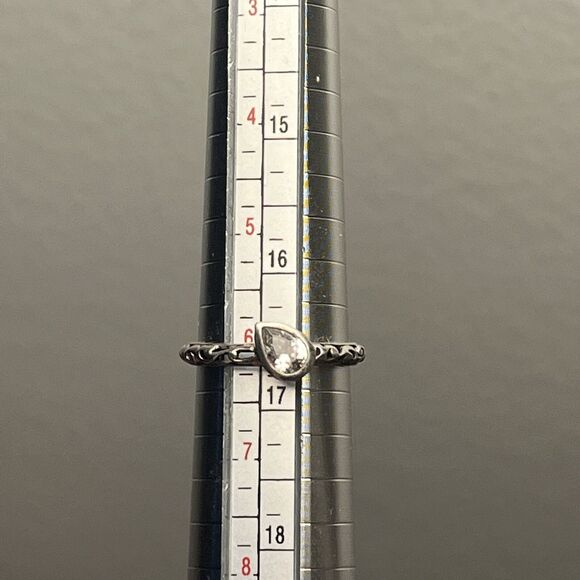 Silpada Ring Size 6 CZ 925 Sterling Silver Cubic Zirconia Belle Fleur - Picture 5 of 5